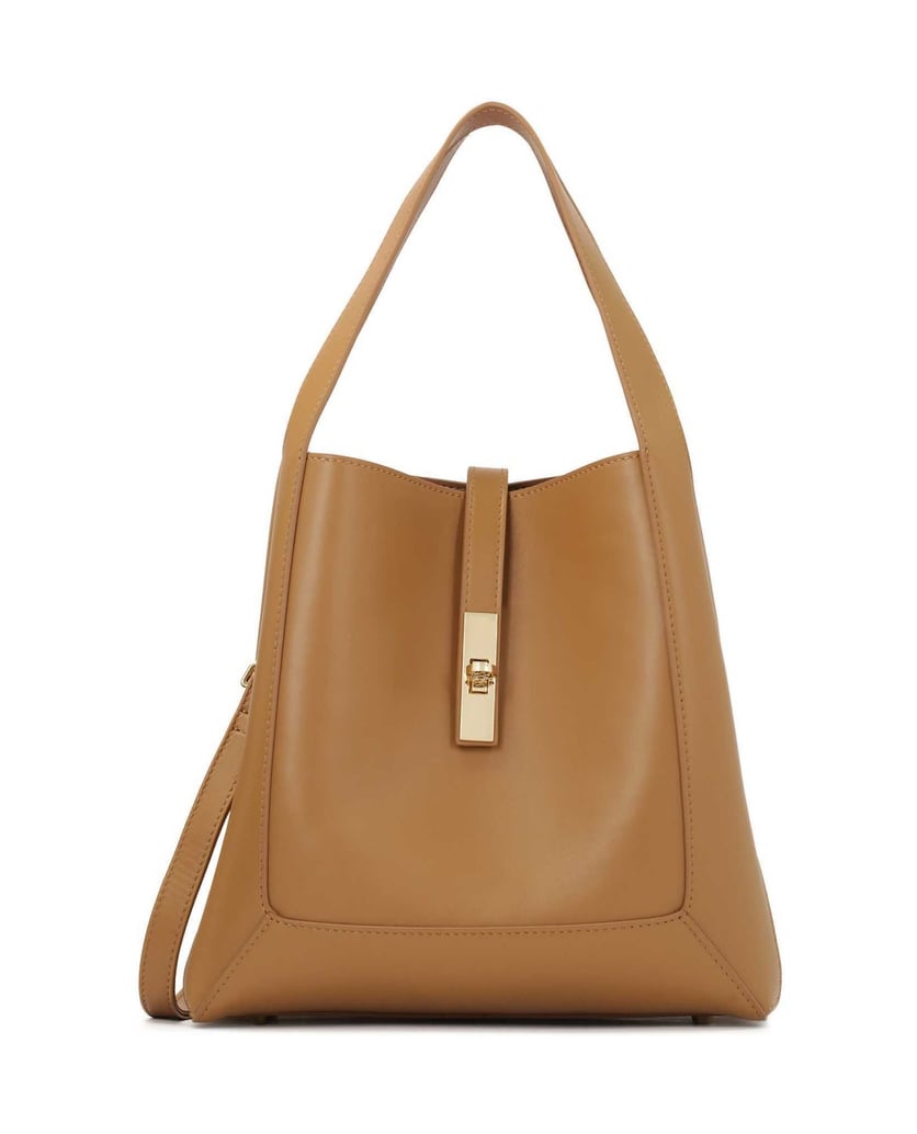 Kazar-Hellbraune-Handtasche-mit-eleganter-Schl-camel