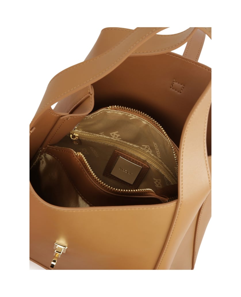 Kazar-Hellbraune-Handtasche-mit-eleganter-Schl-camel