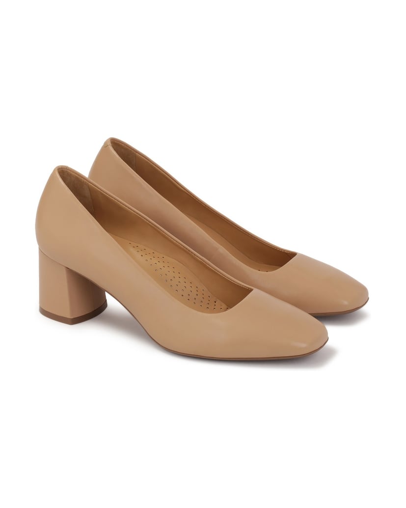 Kazar-Beige-pumps-on-a-post-béžová