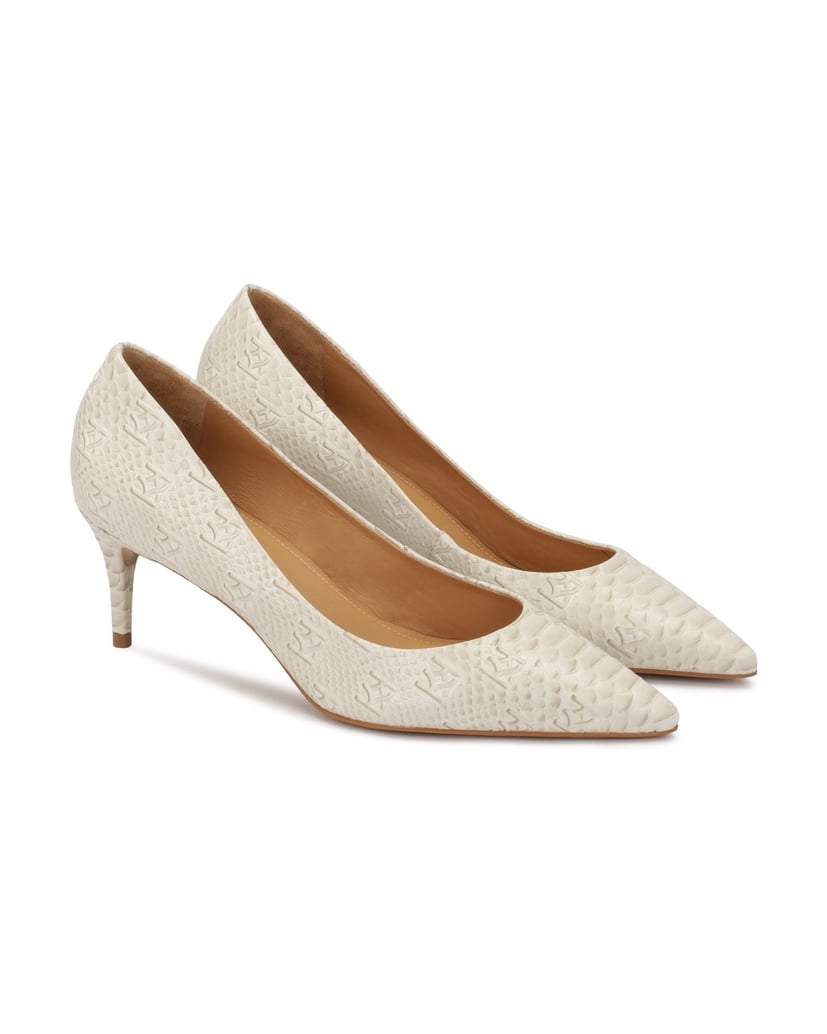 Kazar-KAZAR-embossed-monogrammed-leather-pumps-bílá