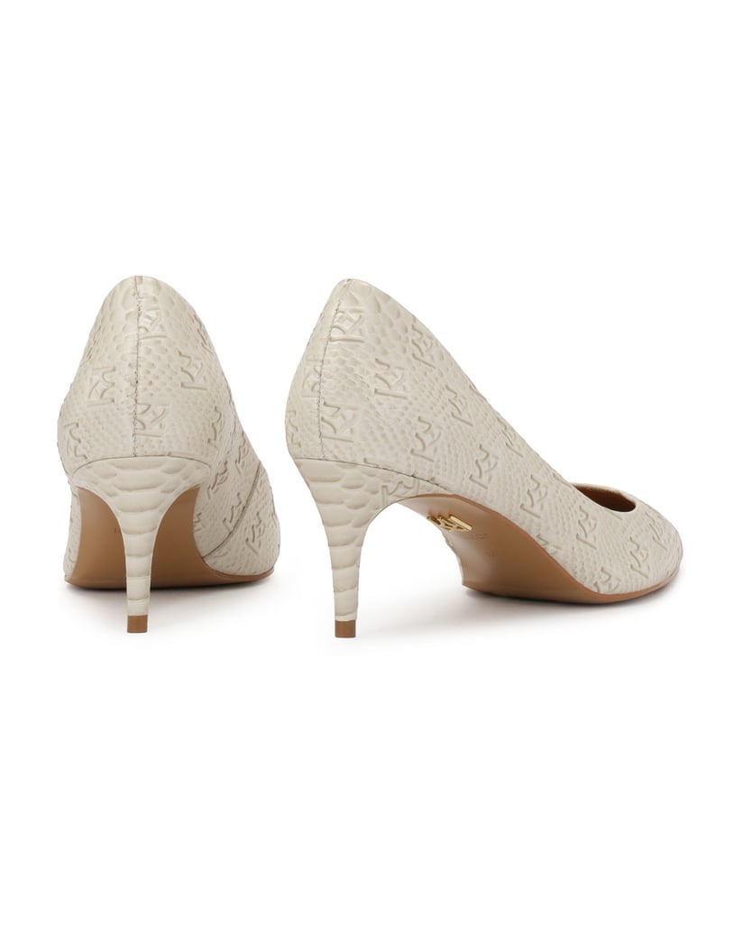 Kazar-KAZAR-embossed-monogrammed-leather-pumps-bílá