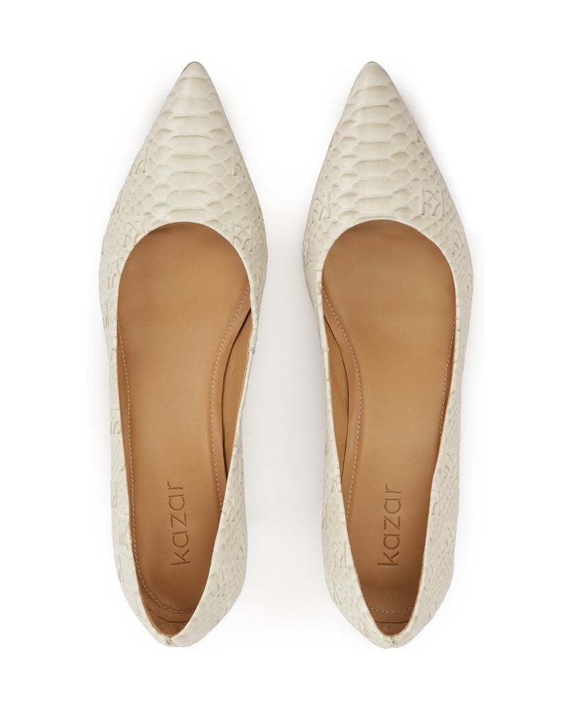 Kazar-KAZAR-embossed-monogrammed-leather-pumps-bílá