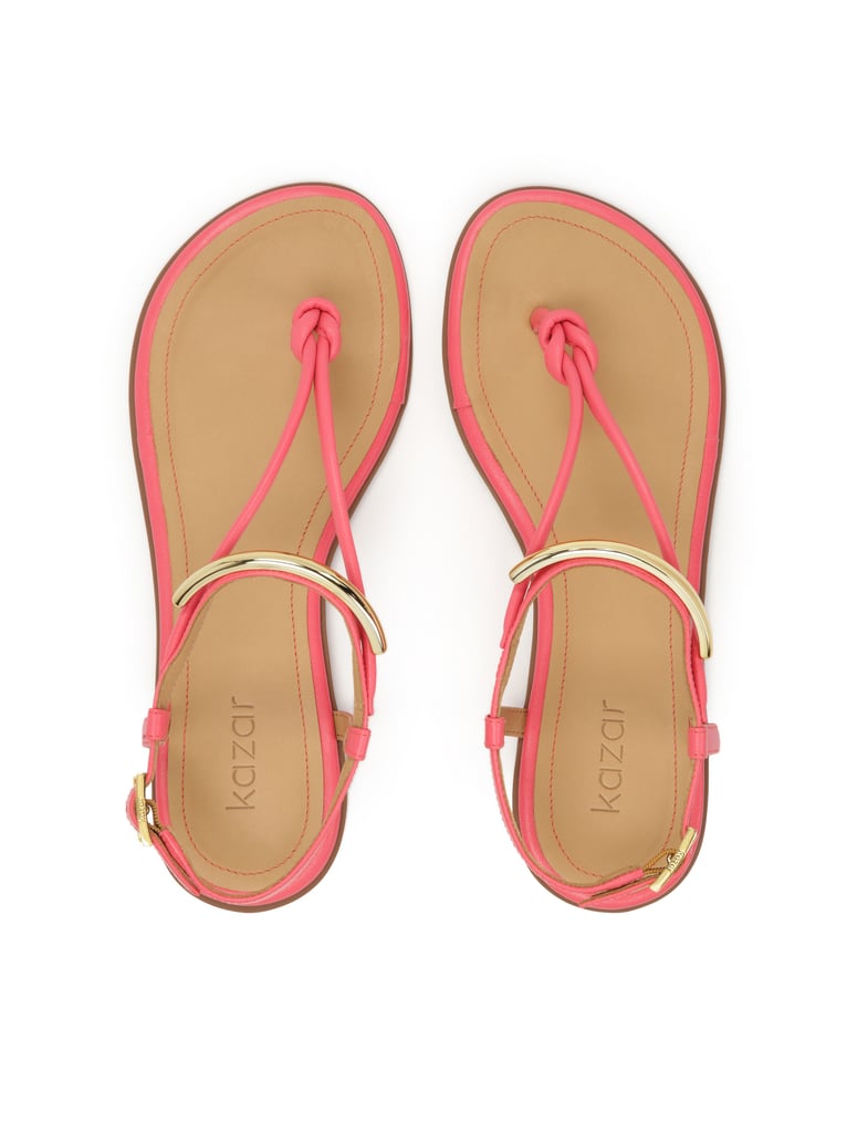 Kazar-Rosa-flache-Sandalen-mit-Metallverzierun