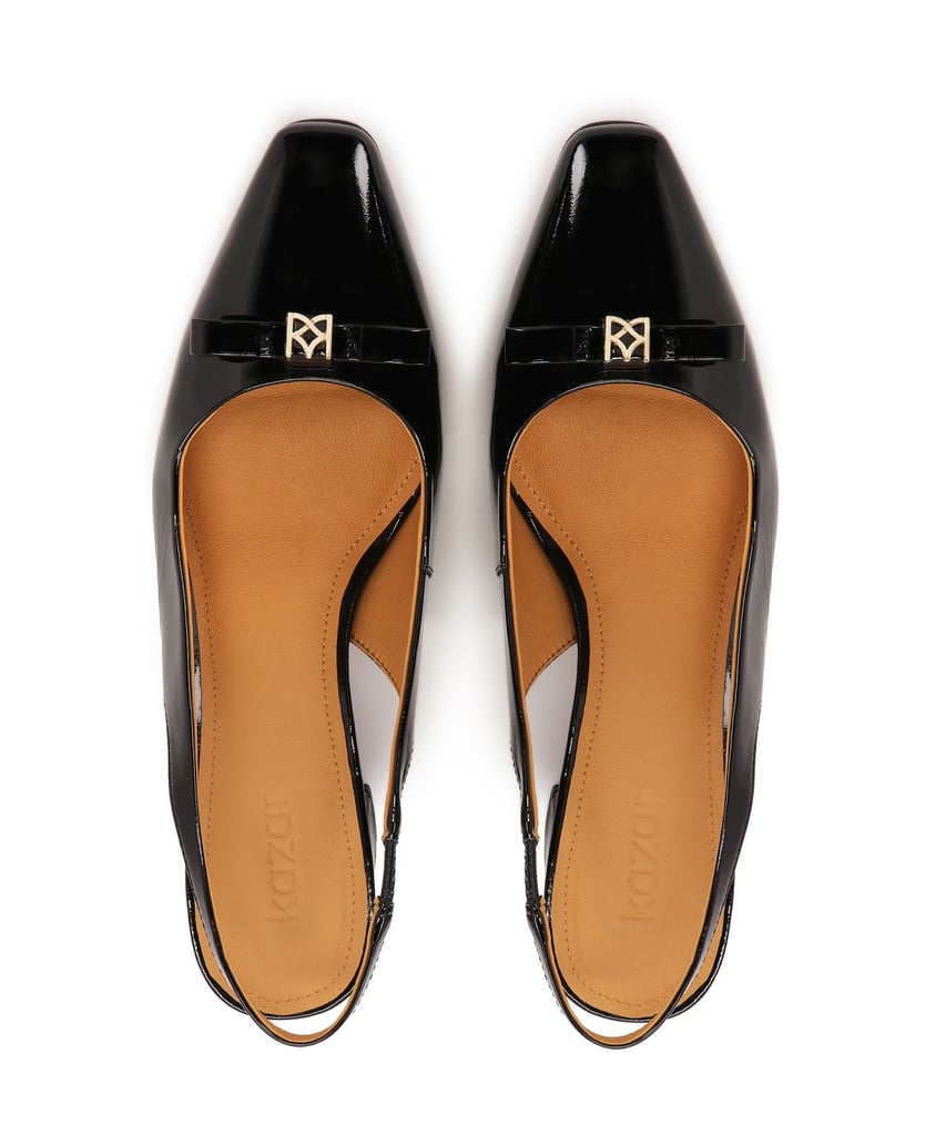 Kazar-Black-patent-leather-pumps-with-embellishment-on-the-nose-čierna