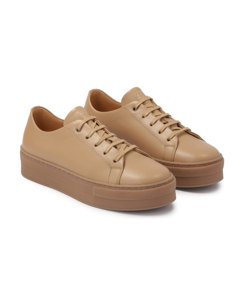 Kazar-Hellbraune-Turnschuhe-mit-dicker-Sohle-camel