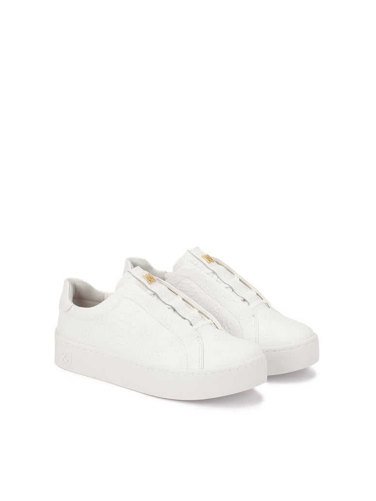 Kazar-Weiße-Turnschuhe-mit-geprägten-KAZAR-Mon