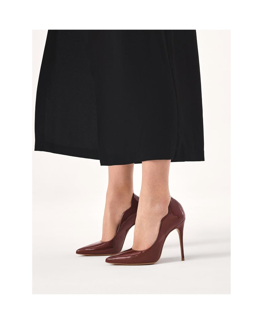 Kazar-Kastanienbraune-Pumps-mit-gerüschtem-Sch-rot