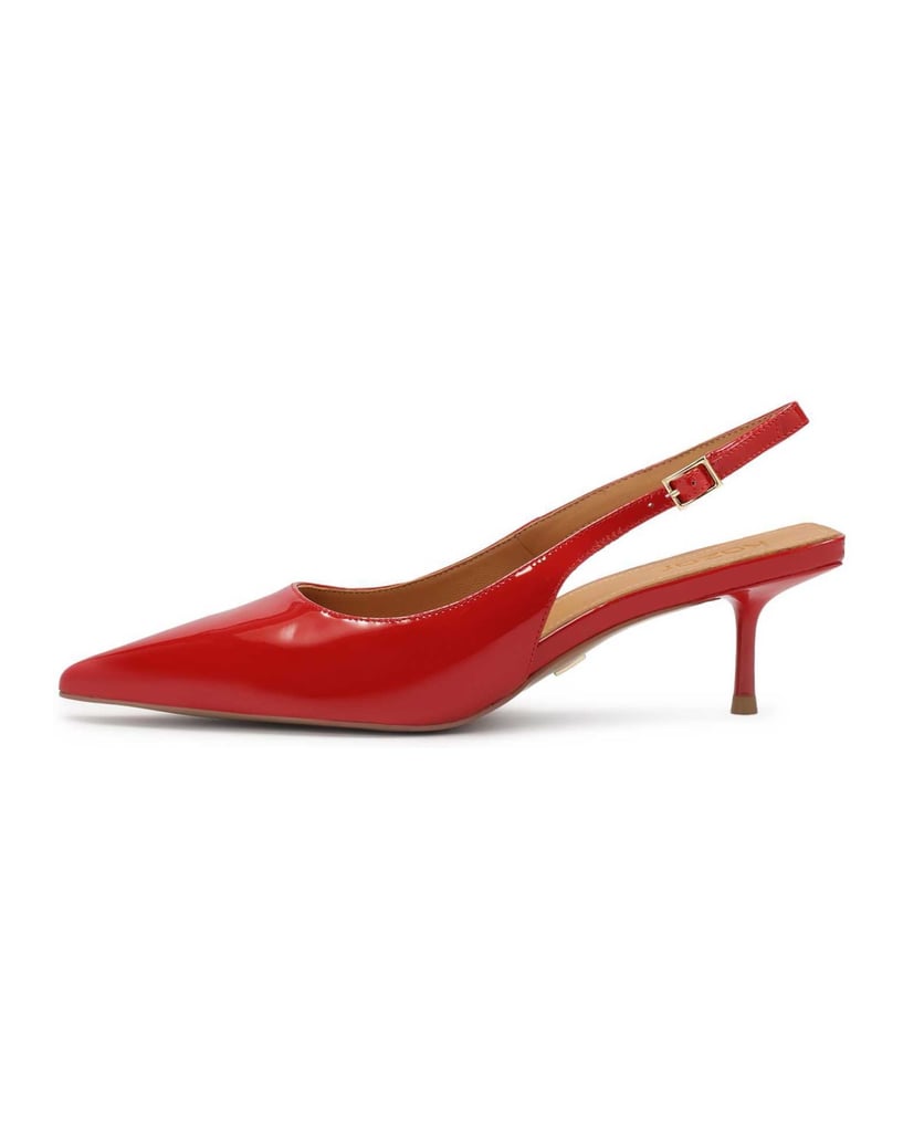 Kazar-Rot-lackierte-Pumps-mit-ausgestelltem-Ab-rot