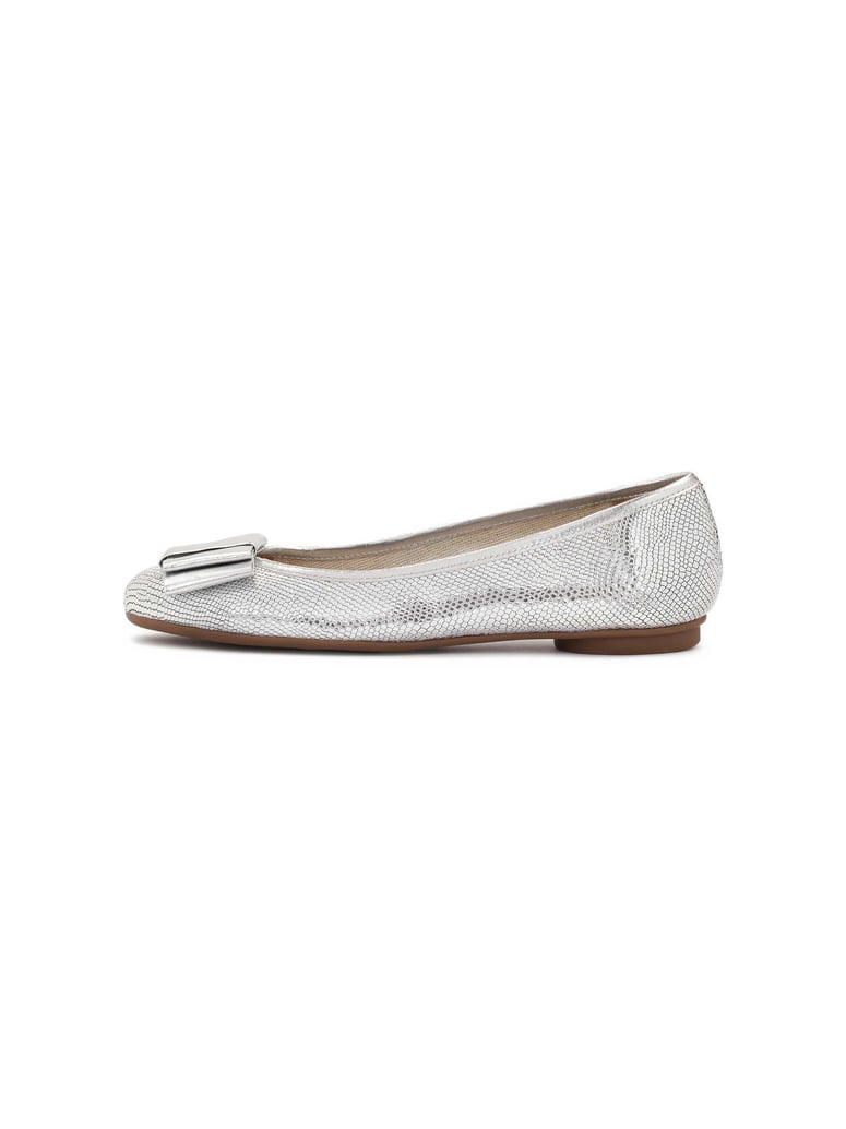Kazar-Geprägte-Lederballerinas-in-silberner-Fa