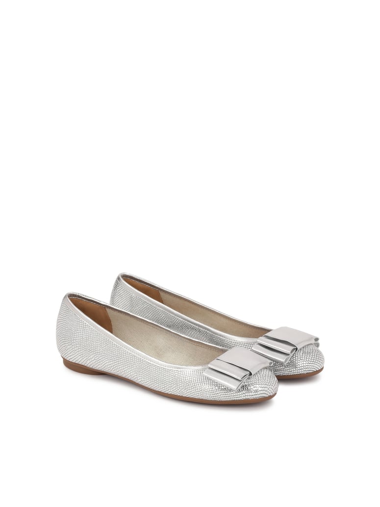 Kazar-Geprägte-Lederballerinas-in-silberner-Fa