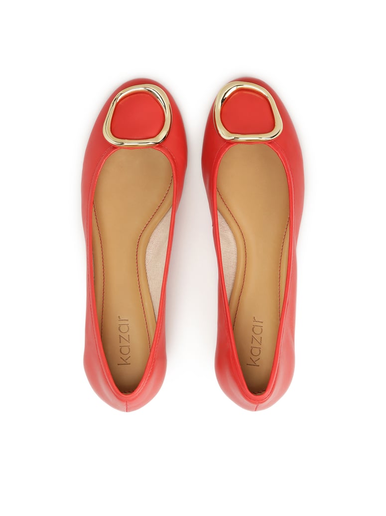 Kazar-Rote-Lederballerinas-mit-Metallakzenten