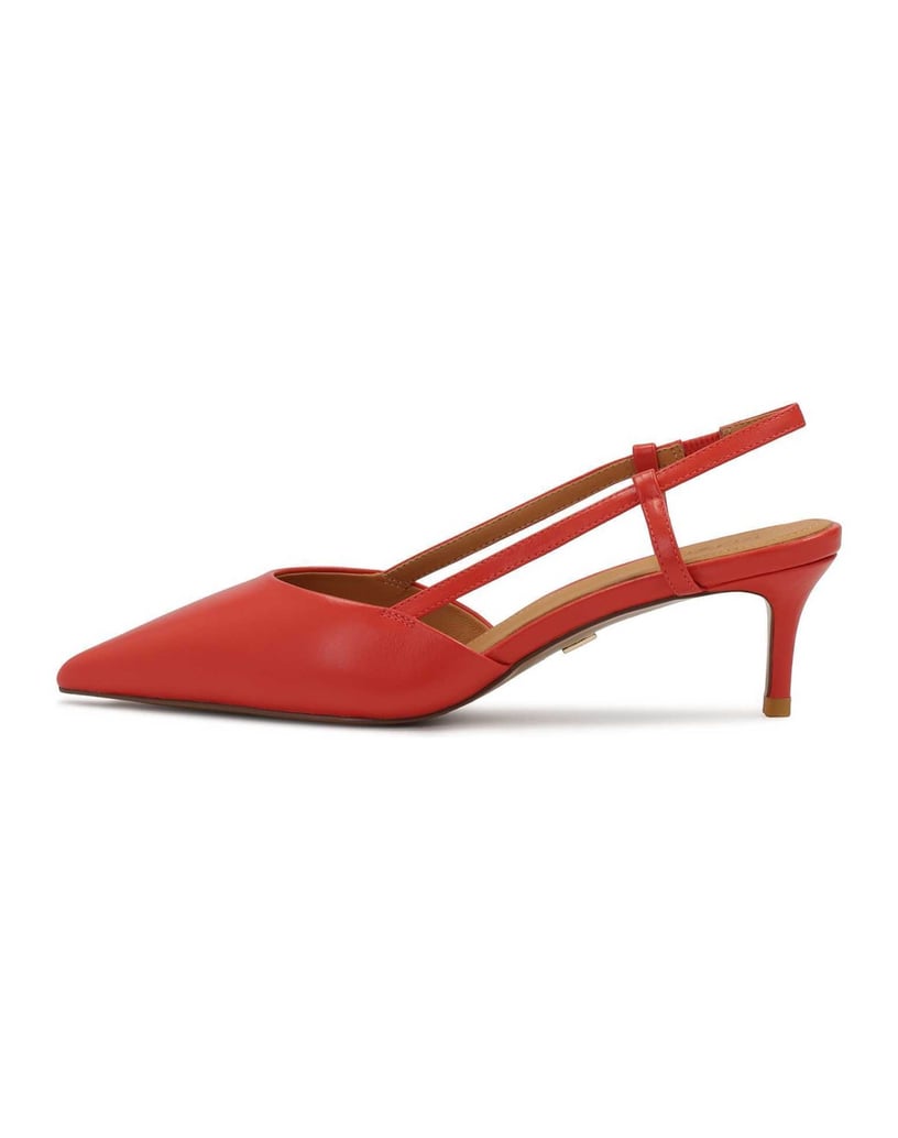 Kazar-Red-low-pumps-with-open-heel-červená