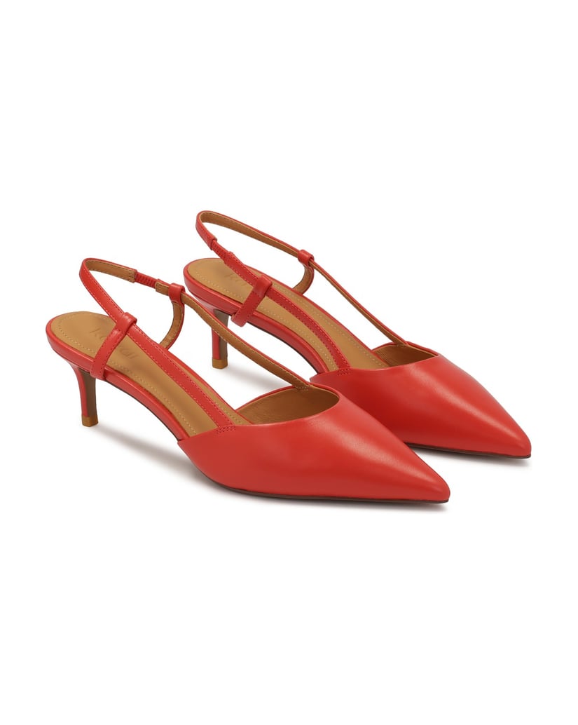 Kazar-Red-low-pumps-with-open-heel-červená