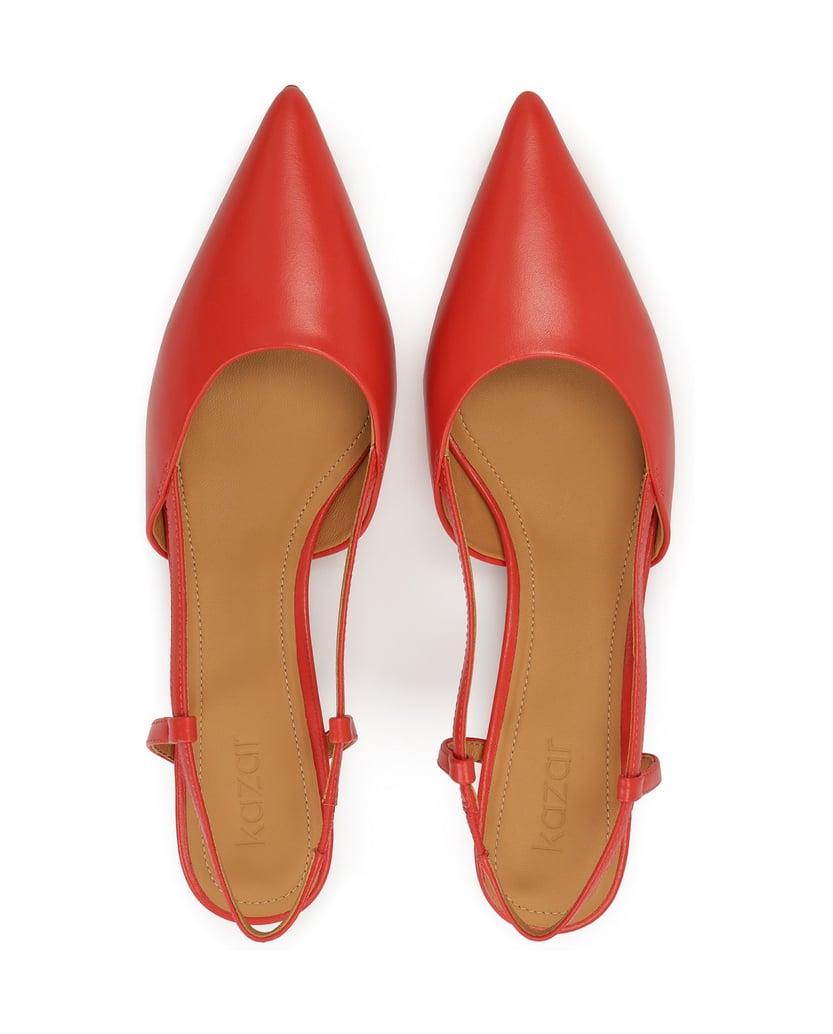 Kazar-Red-low-pumps-with-open-heel-červená