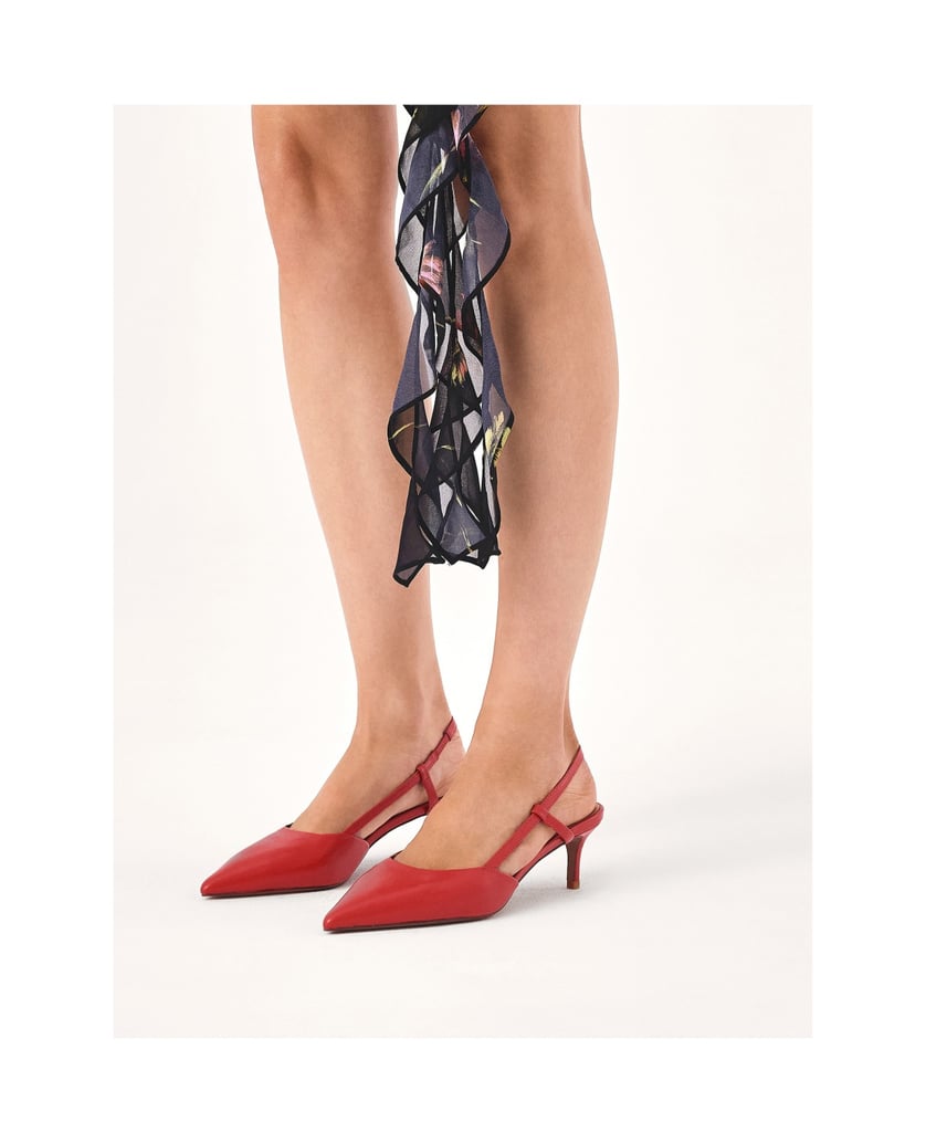 Kazar-Red-low-pumps-with-open-heel-červená