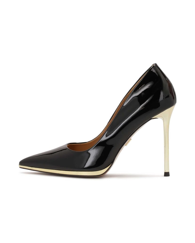 Kazar-Schwarz-lackierte-Pumps-mit-goldenem-Abs-schwarz
