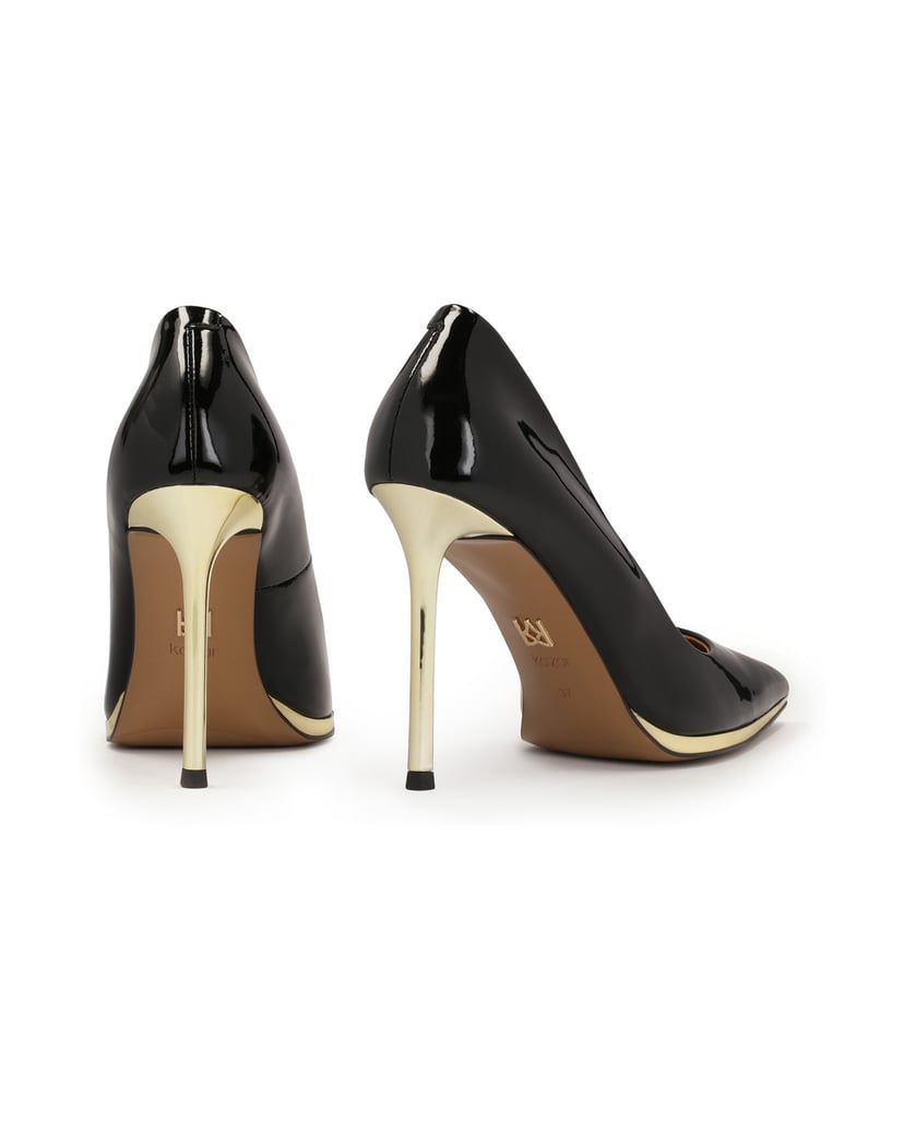 Kazar-Schwarz-lackierte-Pumps-mit-goldenem-Abs-schwarz