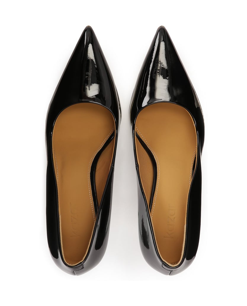 Kazar-Schwarz-lackierte-Pumps-mit-goldenem-Abs-schwarz