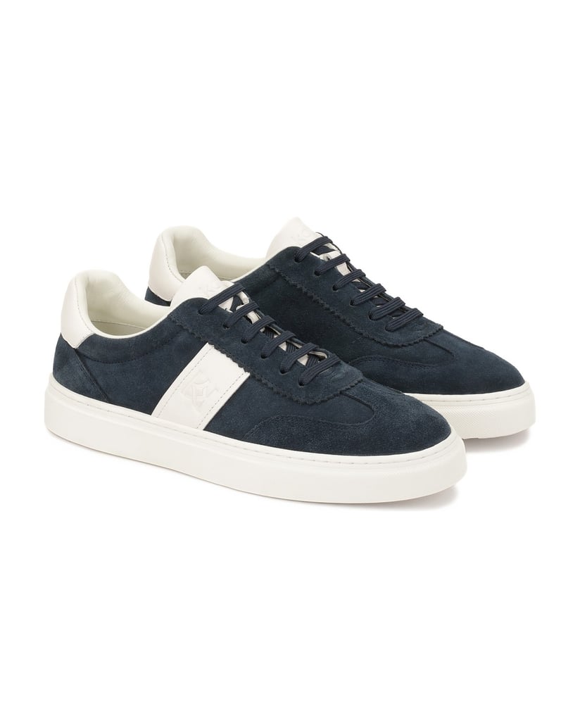 Kazar-Marineblaue-und-weiße-Wildleder-Sneakers-dunkelblau