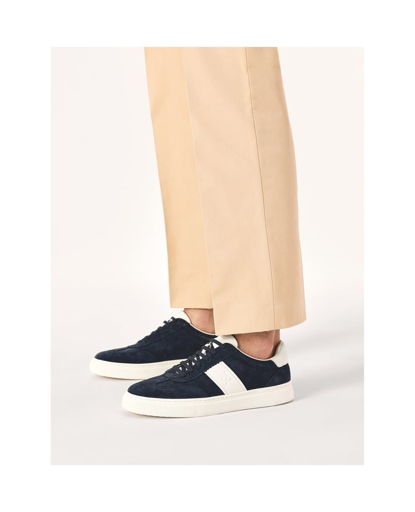 Kazar-Marineblaue-und-weiße-Wildleder-Sneakers-dunkelblau