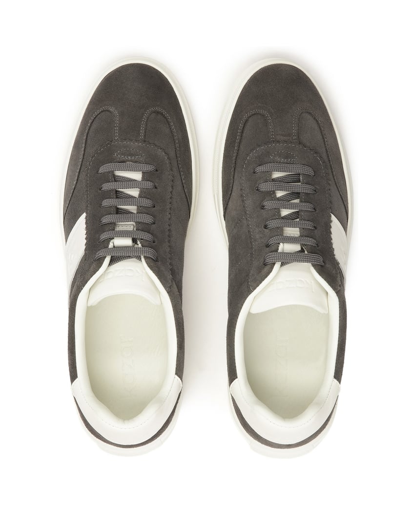 Kazar-Grey-suede-sneakers-with-white-inserts-šedá