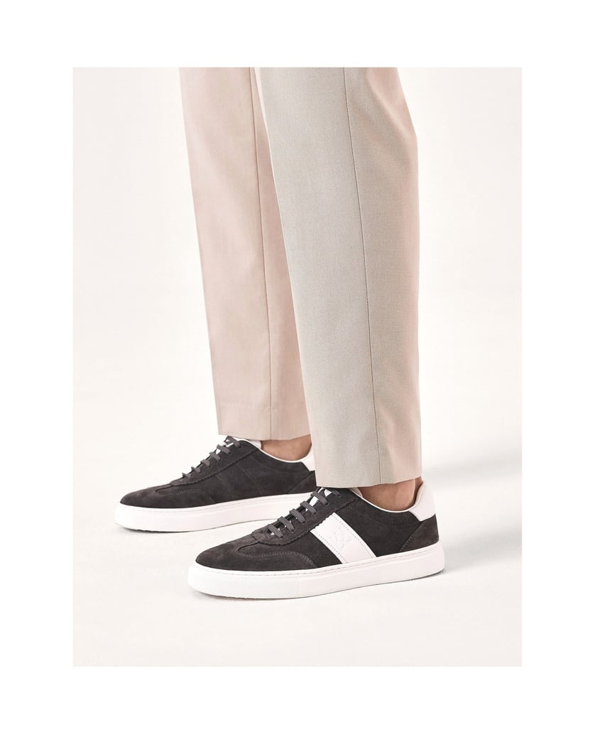 Kazar-Grey-suede-sneakers-with-white-inserts-šedá