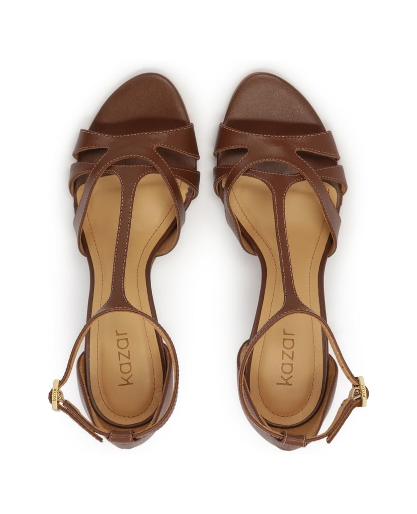 Kazar-Braune-Ledersandalen-mit-vertikalem-Riem-braun