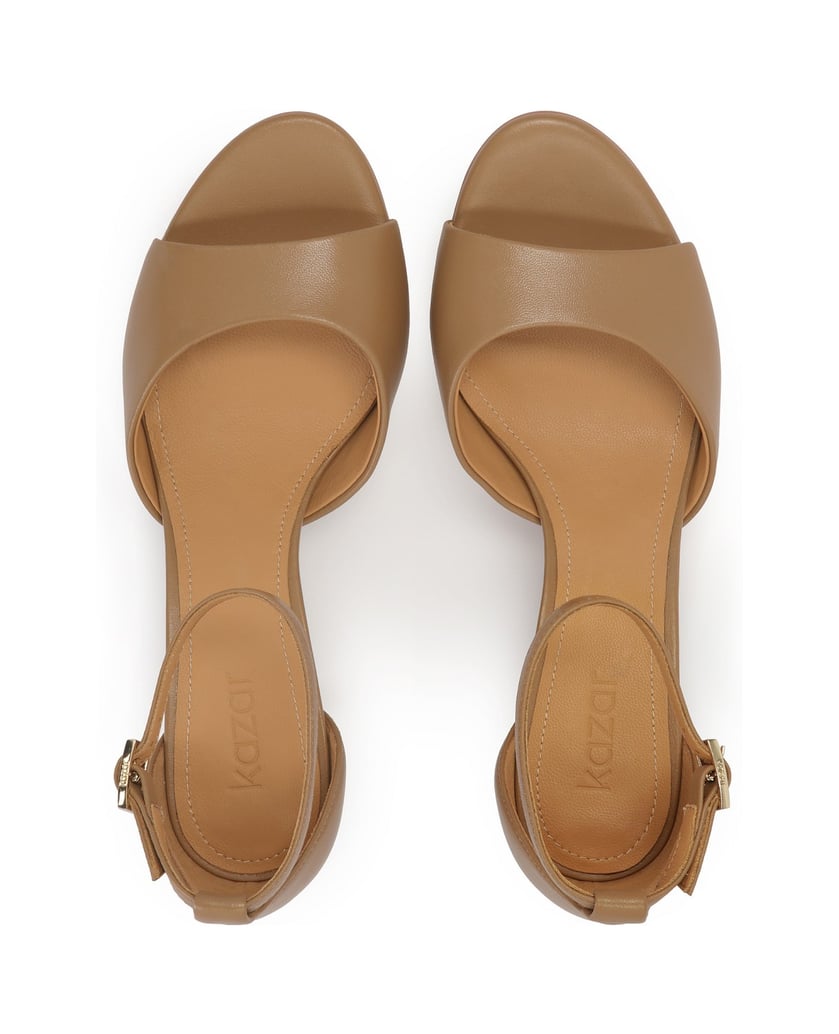 Kazar-Hellbraune-Sandalen-mit-breitem-Riemen-camel