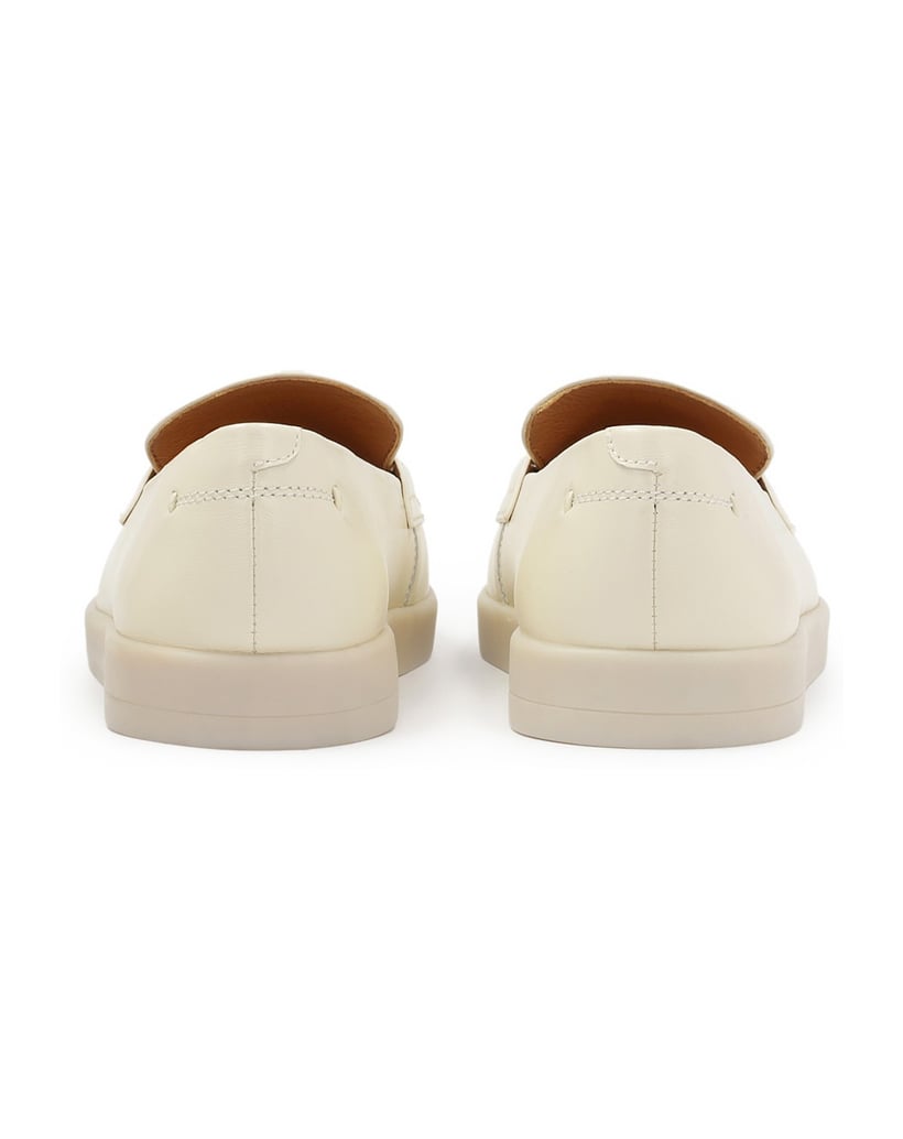 Kazar-Halbschuhe-aus-cremefarbenem-Leder-zum-H-weiss