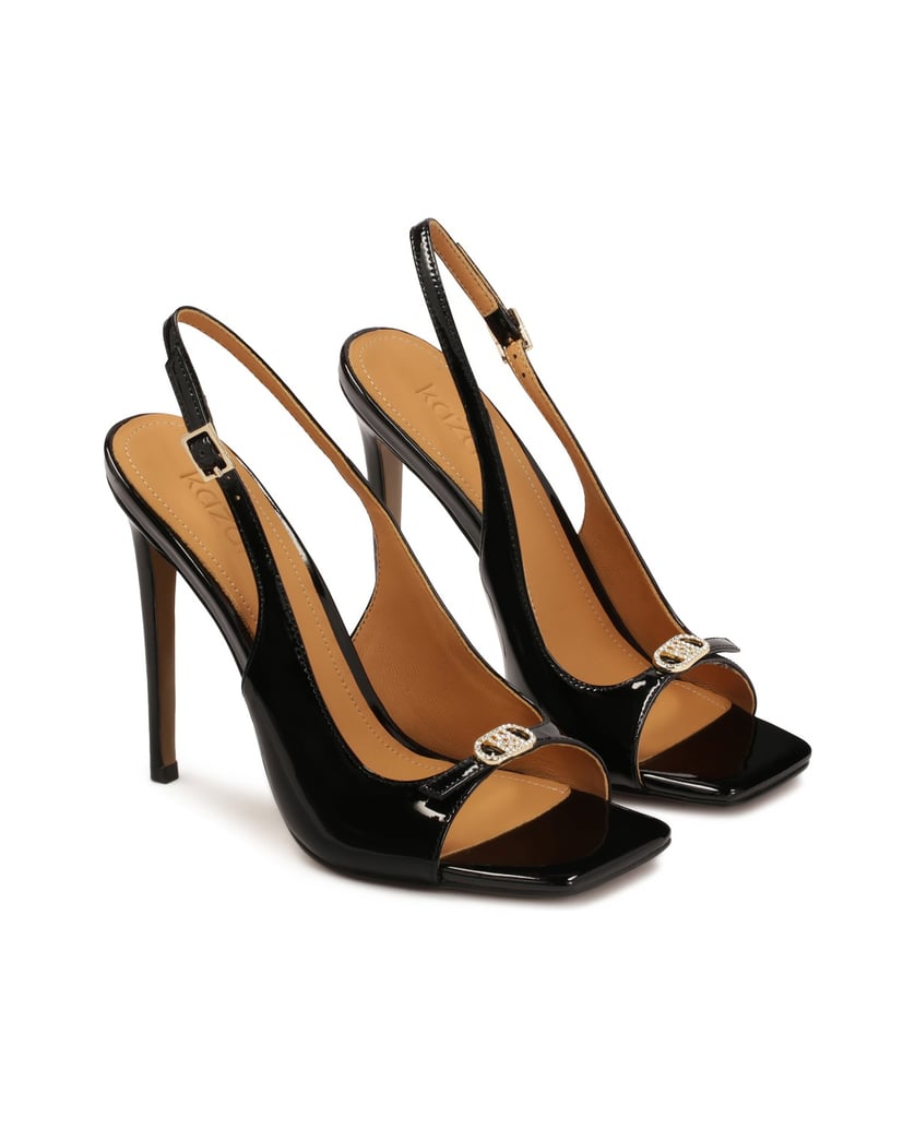 Kazar-Black-patent-leather-sandals-with-cutout-upper-černá