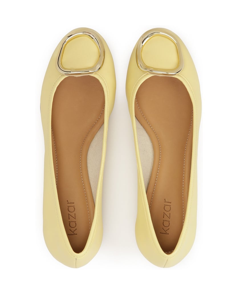 Kazar-Ballerinas-zum-Hineinschlüpfen-mit-Metal-gelb