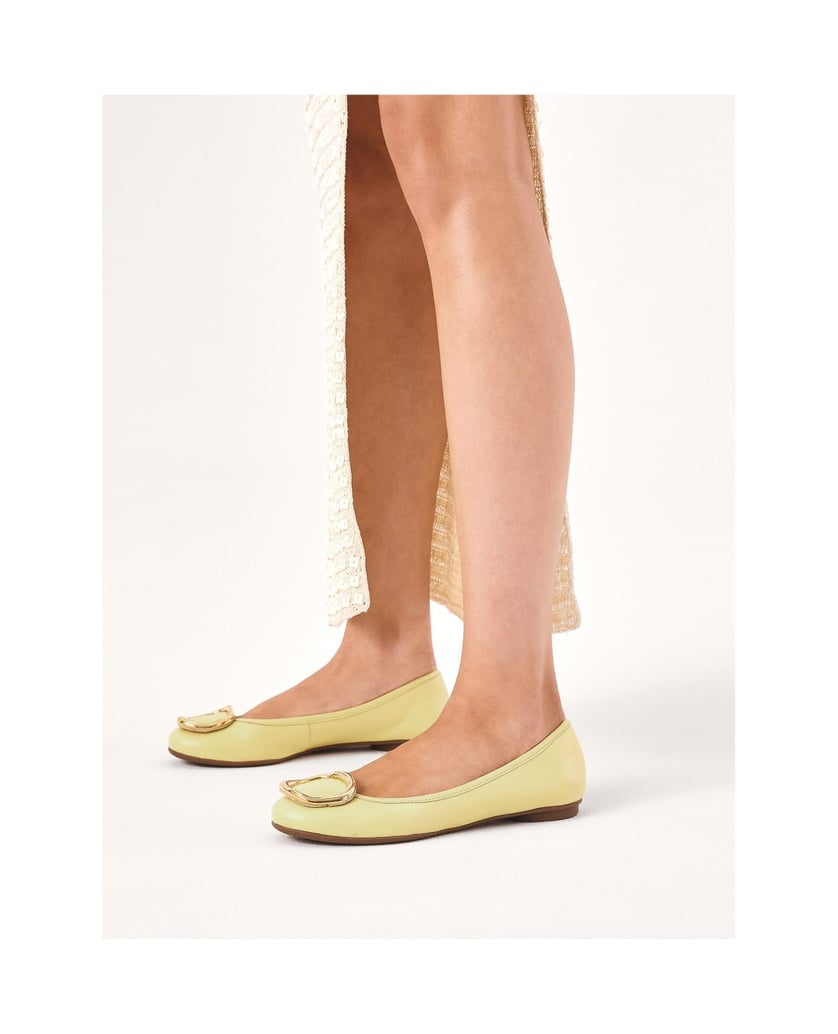 Kazar-Ballerinas-zum-Hineinschlüpfen-mit-Metal-gelb