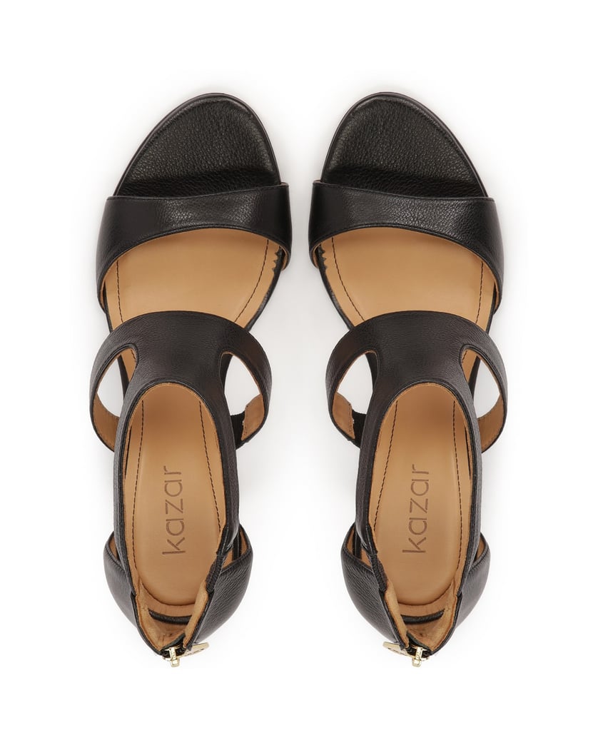 Kazar-Sandals-with-a-zipper-on-a-built-in-heel-čierna