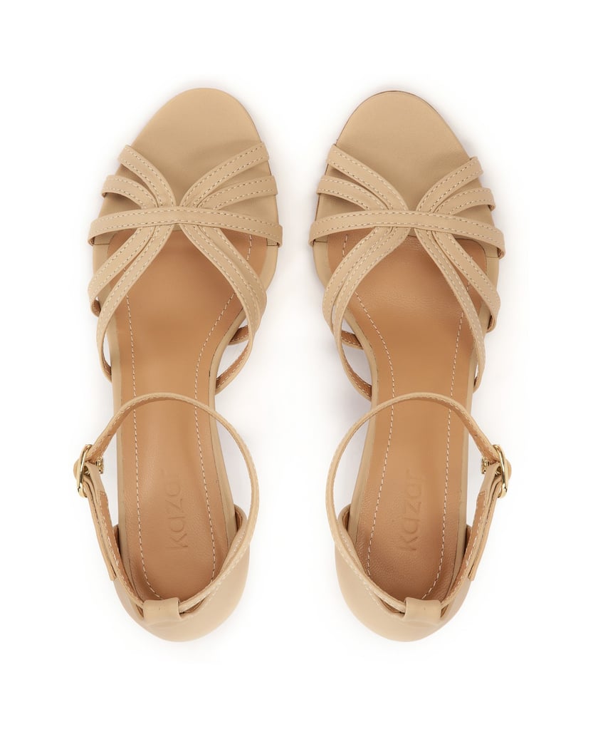 Kazar-Leather-sandals-with-a-comfortable-heel-béžová
