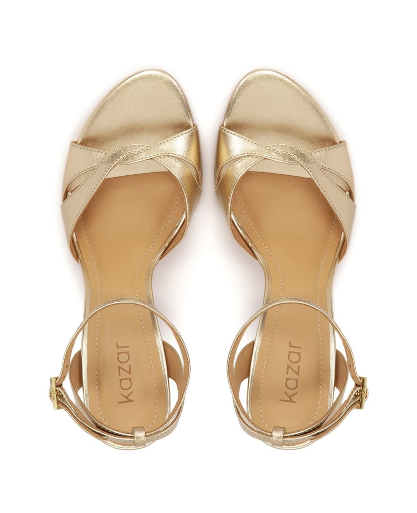 Kazar-Goldfarbene-Leder-Sandalen-mit-Absatz-gold