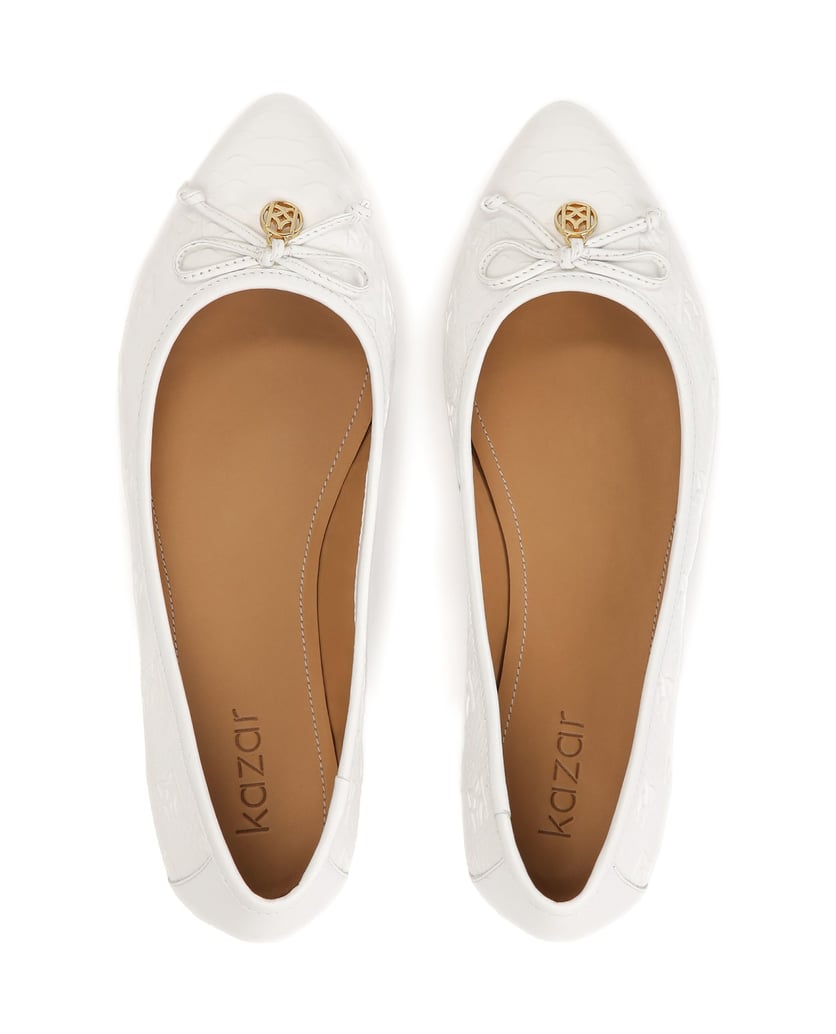 Kazar-White-ballerinas-with-a-bow-on-the-nose-bílá