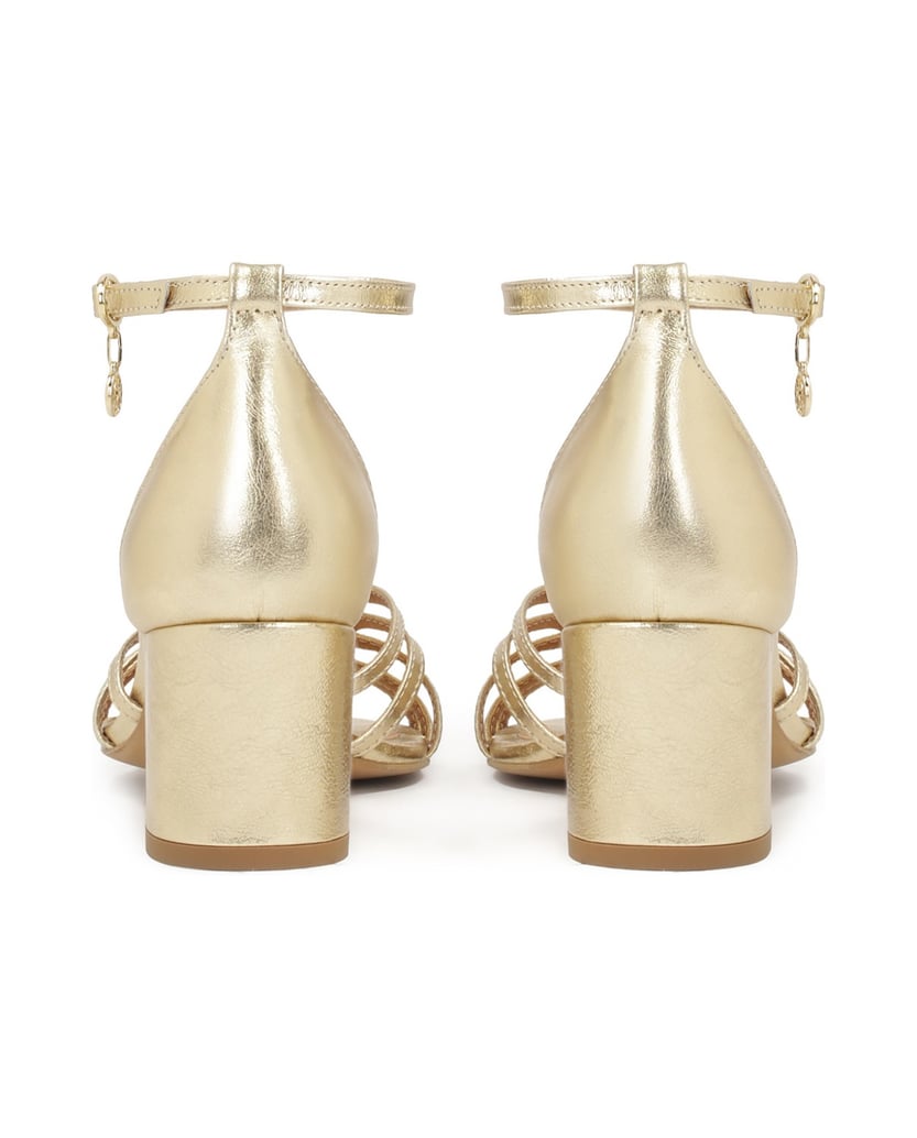 Kazar-Gold-sandals-with-low-wide-heel-zlatá