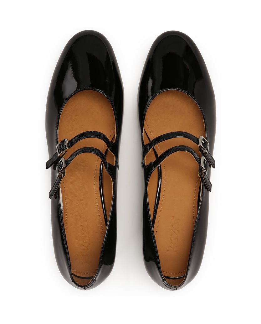 Kazar-Patent-leather-black-Mary-Jane-pumps-with-two-straps-černá