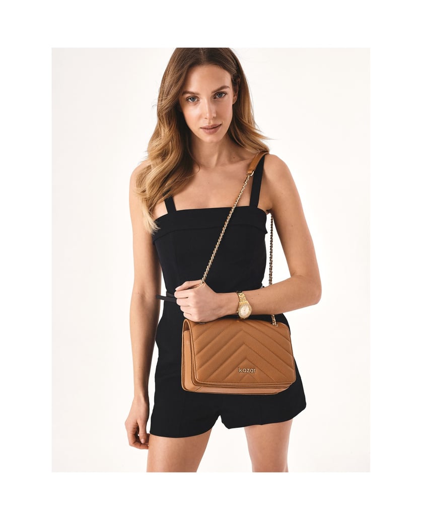 Kazar-Light-brown-handbag-with-cross-stitching-ťavia