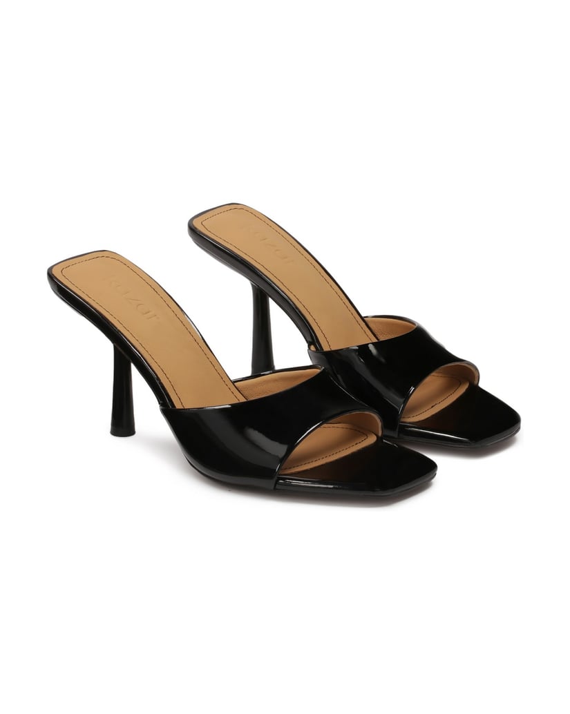 Kazar-Patent-leather-black-mules-with-square-nose-čierna