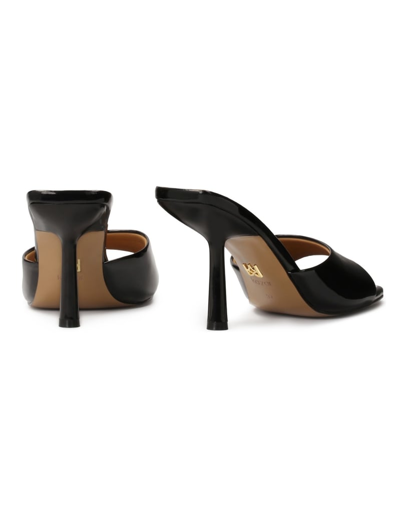 Kazar-Patent-leather-black-mules-with-square-nose-čierna