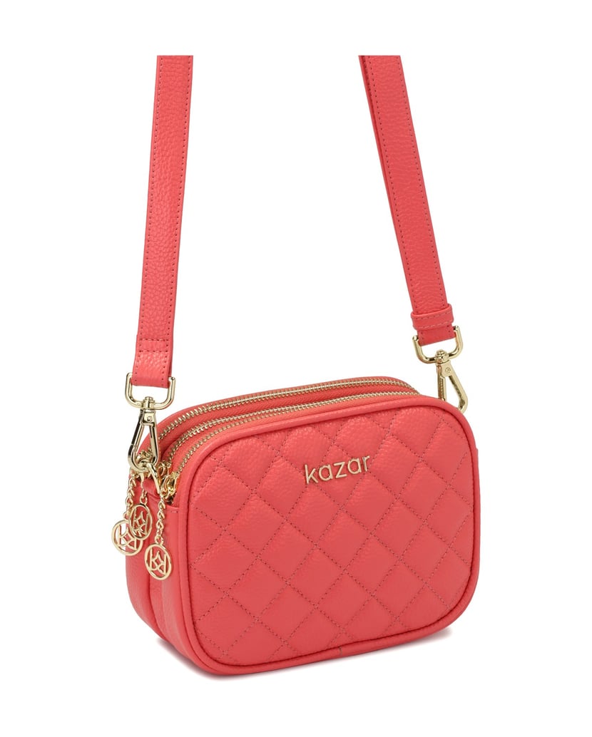 Kazar-Kleine-Gürteltasche-mit-drei-Fächern-pink