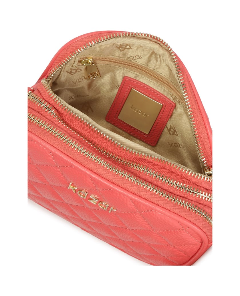 Kazar-Kleine-Gürteltasche-mit-drei-Fächern-pink