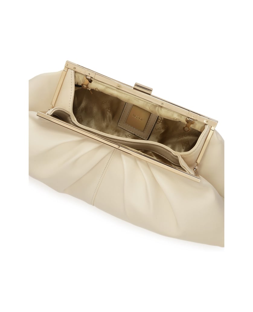 Kazar-Gelegentliche-Clutch-Tasche-aus-cremefar-weiss