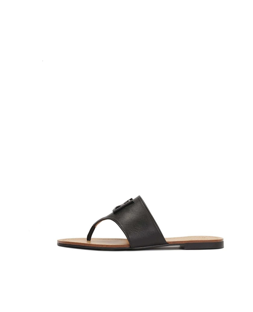 Kazar-Black-leather-flip-flops-with-wide-strap-černá