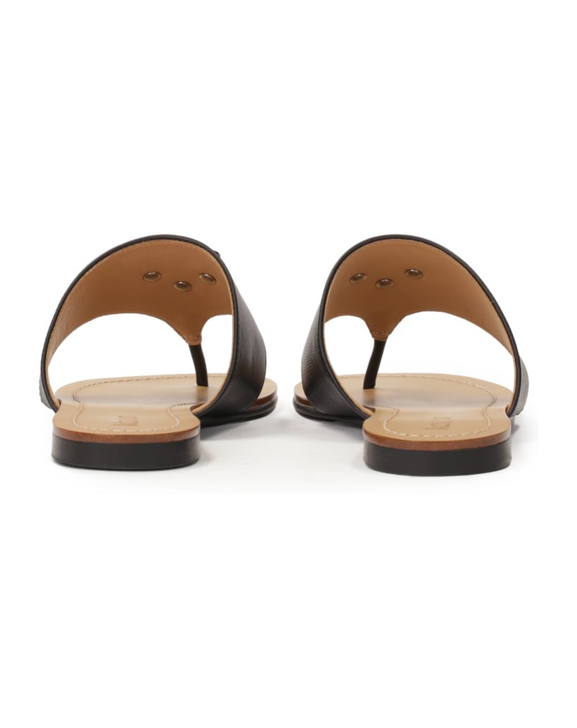 Kazar-Black-leather-flip-flops-with-wide-strap-černá