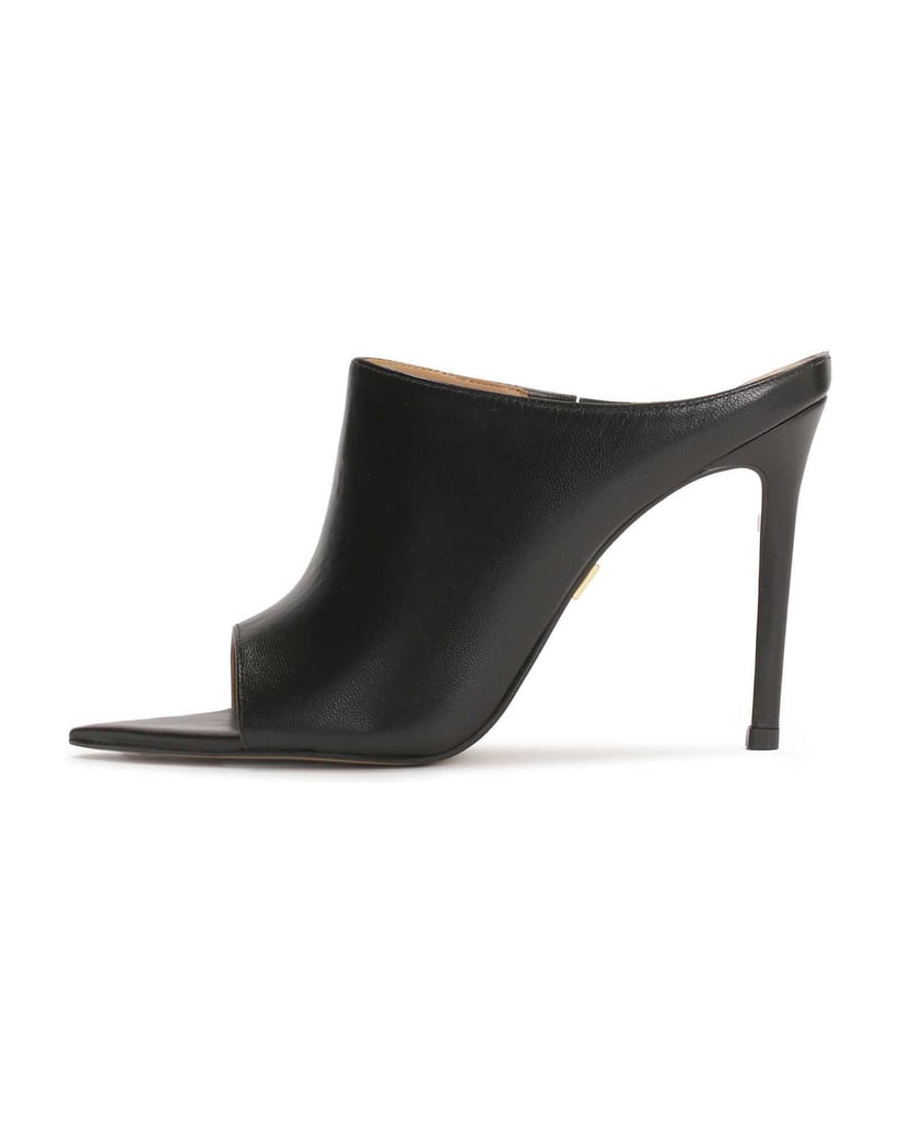 Kazar-Black-stiletto-mules-with-a-pointed-nose-černá