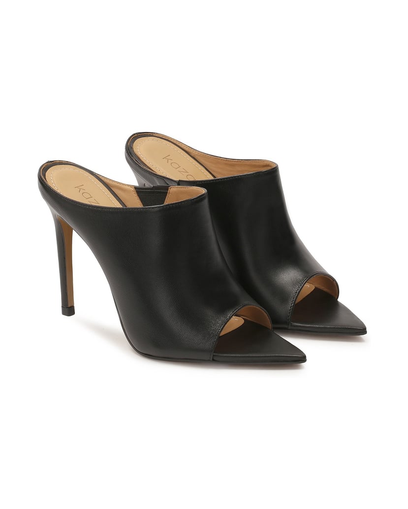 Kazar-Black-stiletto-mules-with-a-pointed-nose-černá