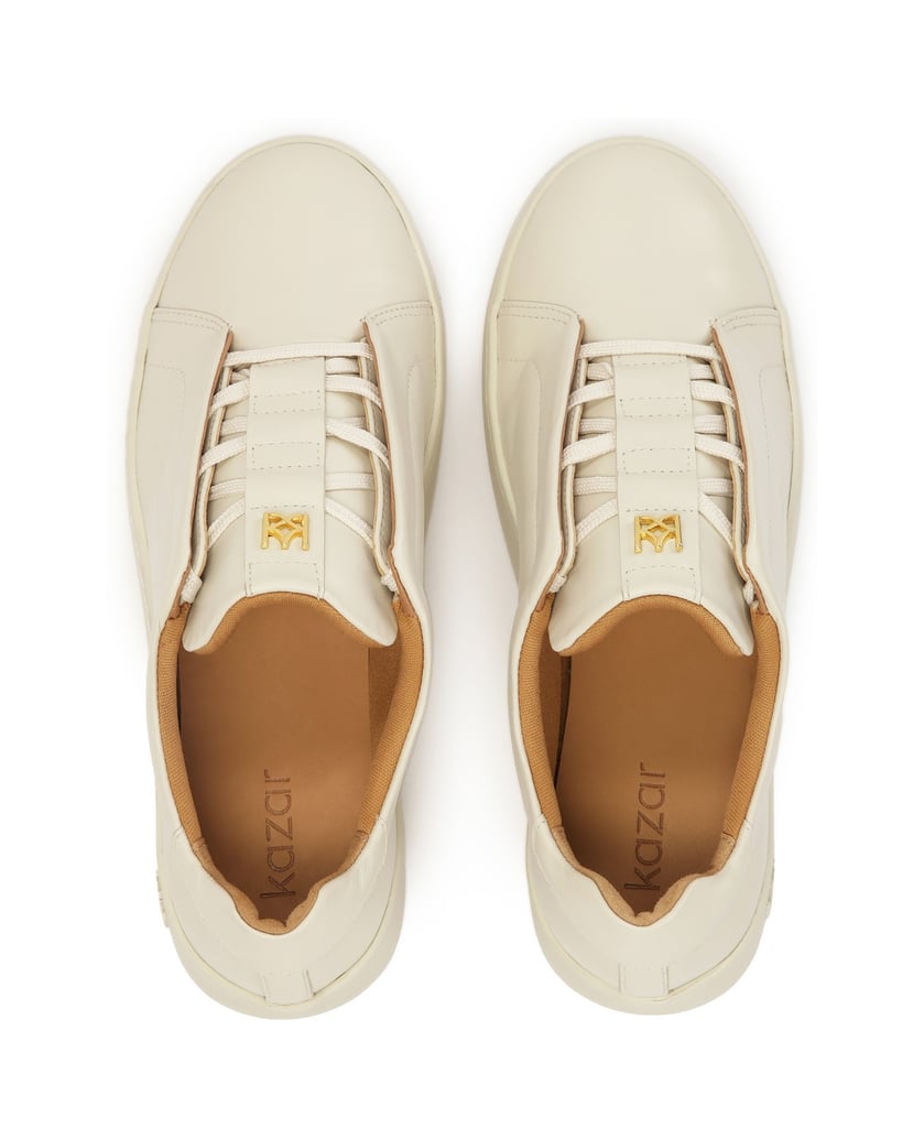 Kazar-Bequeme-Turnschuhe-mit-dicker-Sohle-weiss