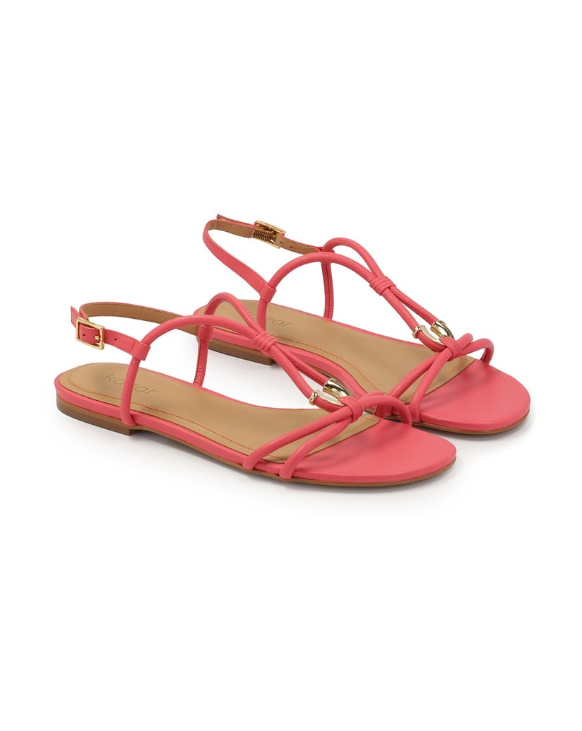 Kazar-Pink-flat-sandals-with-metal-embellishment-ružová